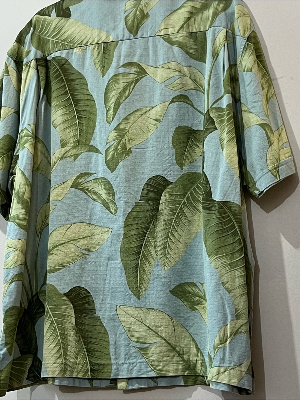 Jamaica Jaxx 100% silk tropical leaf camp shirt men’s XXL blue Hawaiian - Picture 4 of 7